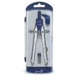 Trusa compas scolar din metal satinat cu 3 accesorii in blister
