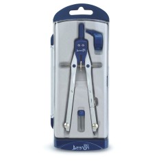 Trusa compas scolar din metal satinat cu 3 accesorii in blister