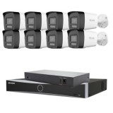 Sistem supraveghere IP 4K cu 8 camere 8MP PoE pentru depozit si hala