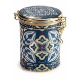 Cumpara ieftin Borcan metal inchidere ermetica, multicolor cm 11,5 x 9 x 12 H