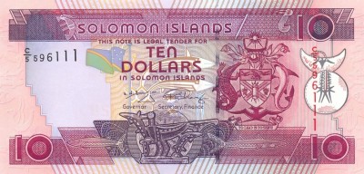 INSULELE SOLOMON █ bancnota █ 10 Dollars █ 2006 █ P-27 █ semnatura 9 █ UNC foto