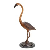 Flamingo-statueta din bronz cu un soclu din marmura TBA-181, Animale