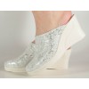 Saboti alb cu argintiu cu platforma piele naturala SBM5, 35 - 40