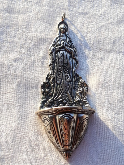 argint ASPERSORIUM MASIV AVE MARIA EXCEPTIONAL de colectie muzeala VECHI si UNIC