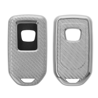 Husa Cheie Auto Kwmobile pentru Honda 3 Butoane, Argintiu, Silicon, KWM000025CM001C foto