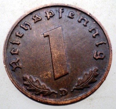 B.066 GERMANIA 1 REICHSPFENNIG 1938 A foto