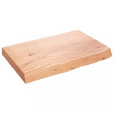 Cumpara ieftin Blat de baie, maro deschis, 60x40x(2-6) cm, lemn masiv tratat