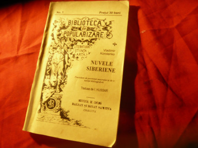 Vl. Korolenko - Nuvele Siberiene 1898 ,108 pag.Ed.R si I Samitca trad.I.Hussar foto