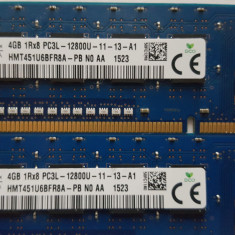 Kit 8 Gb SK HYNIX (2x4 Gb) DDR 3 PC3-12800 1600 MHz , Memorie PC Desktop