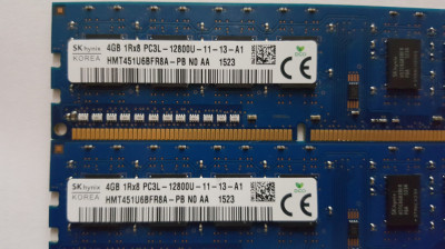 Kit 8 Gb SK HYNIX (2x4 Gb) DDR 3 PC3-12800 1600 MHz , Memorie PC Desktop foto