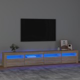 Comoda TV cu lumini LED, stejar sonoma, 240x35x40cm GartenMobel Dekor, vidaXL