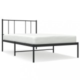Cumpara ieftin Cadru de pat din metal cu tablie, negru, 100x200 cm