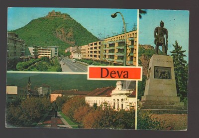 CPIB 24466 CARTE POSTALA - DEVA. MOZAIC, CIRCULATA, 1989, STAMPILE, TIMBRU foto