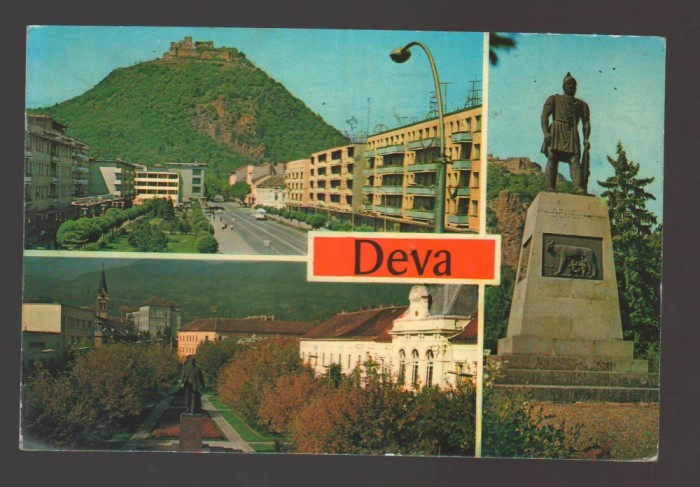 CPIB 24466 CARTE POSTALA - DEVA. MOZAIC, CIRCULATA, 1989, STAMPILE, TIMBRU