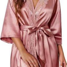 Femei Scurt Satin Kimono Halat Lenjerie Lenjerie Cămașă de noapte Sleepwear Măta