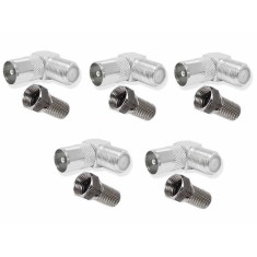 Set 5 Mufa antenă TV tata 90 grade, Active, rf cablu coaxial, conectori legatură inclusi