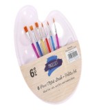 Set Pictura Star Master: Paleta Alba + 6 Pensule Multicolore - Diverse Marimi