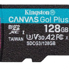 Card de memorie Kingston Canvas Go! Plus,MicroSDXC, 128GB, UHS-I, Class 10, U3, V30, A2
