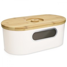 Cos de paine cu capac de bambus, 34,2 x 18,6 x 13 cm, 50595.01
