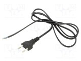 Cablu 2x0,75mm2 CEE 7/16 mufă PVC 1,6m negru POS