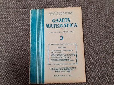GAZETA MATEMATICA NR 3/1978 foto