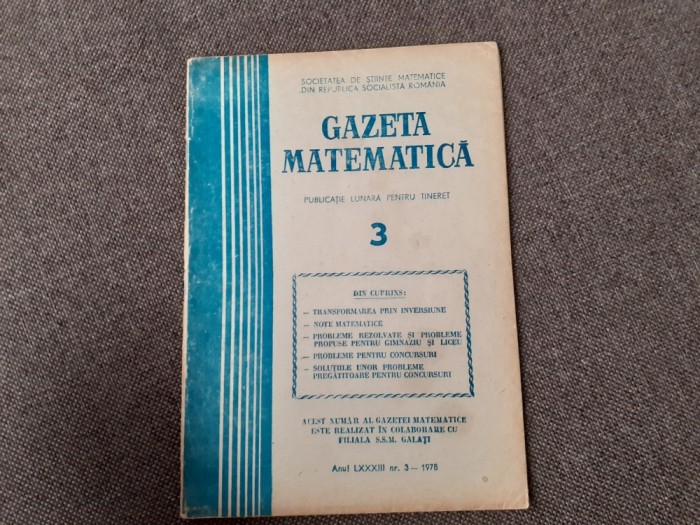 GAZETA MATEMATICA NR 3/1978