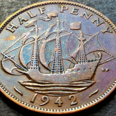 Moneda istorica HALF PENNY - ANGLIA, anul 1942 * cod 2383 - GEORGIVS VI