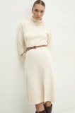 Answear Lab rochie culoarea bej, midi, dreaptă