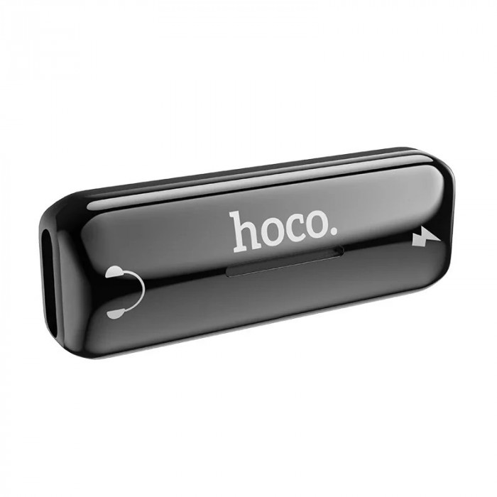 Convertor Audio Lightning Hoco LS27 Dual Port 2A Metal Grey