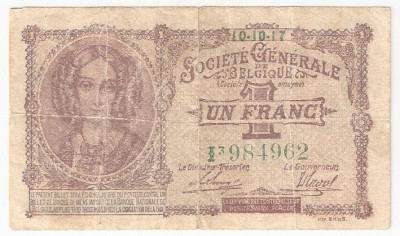 Belgia 1 Franc 1916 F foto