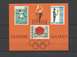 GHANA 1964 SPORT JOCURILE OLIMPICE TOKYO, Nestampilat