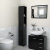 Gossi dulap de baie, negru, 25x26,5x170 cm, lemn prelucrat
