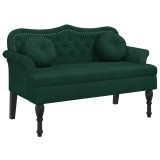 Cumpara ieftin Banca cu perne, verde inchis, 120,5x65x75 cm, catifea