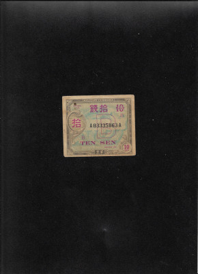 Japonia 10 sen 1945 military currency seria03335863 foto