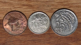 Trinidad &amp; Tobago - set de colectie exotic - 1 cent 1983 + 10 25 cents 1999 1997