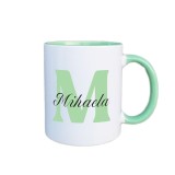 Cana m&acirc;ner verde personalizata prenume Mihaela, INOVATIX&reg;️. 330ml