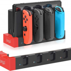 Crger pentru Nintendo Switch/model OLED Joy-con, suport pentru încărcător pentru accesorii Joy-Cons cu indicație LED, suport pentru încărcarea 1-4 buc