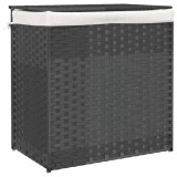 Cumpara ieftin Cos de rufe cu 2 sectiuni, gri, 53x35x57 cm, poliratan