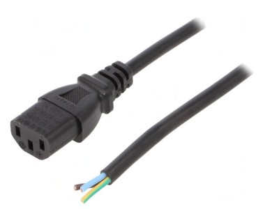 Cablu Alimentare IEC C13 PVC 1m Negru 10A 250V foto