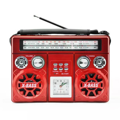 Radio portabil retro, Waxiba 373, lanterna, bluetooth, ceas analogic, AM, FM, foto