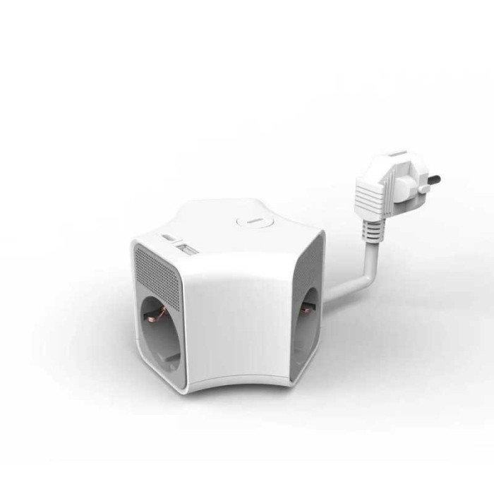 Prelungitor 3 prize 1x USB-A + 1x USB-C 20W cablu 3x1.5mmp 1.4m