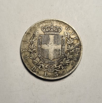 Italia 5 Lire 1876 Patina foto