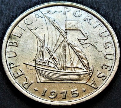 Moneda 5 ESCUDOS - PORTUGALIA, anul 1975 * cod 2551 B foto