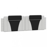 Cumpara ieftin Perna pentru tablie pat, Viana, alb si negru, 180cm, piele artificiala