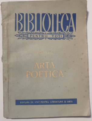 Arta poetica, Boileau, 1957, 86 pagini, stare buna foto