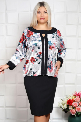 Bluza din catifea Dona Grey - 50Marimea foto