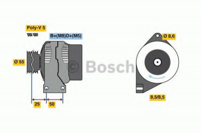 Generator / Alternator FIAT BRAVO I (182) (1995 - 2001) BOSCH 0 986 049 540 foto