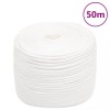 VidaXL Frânghie de barcă, alb complet, 6 mm, 50 m, polipropilenă
