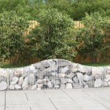 VidaXL Coșuri gabion arcuite 11 buc, 200x30x40/60 cm, fier galvanizat