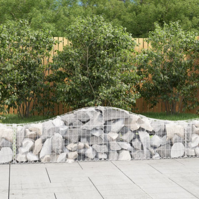 vidaXL Coșuri gabion arcuite 10 buc, 200x30x40/60 cm, fier galvanizat foto